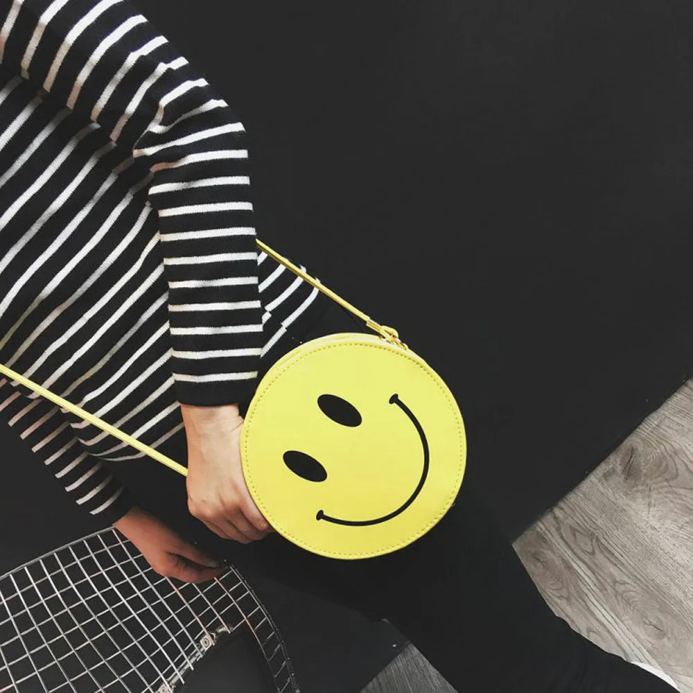 

Brand Bags For Women High Quality Funny Smiling Face Women Shoulder sac main femme Handbag Girls Kid Clutch Messenger Bag #5$