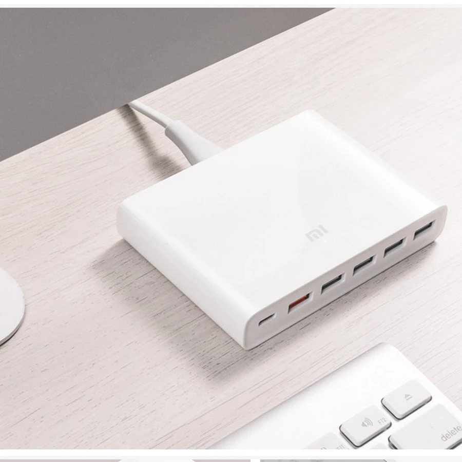 XIAOMI быстрое зарядное устройство 3,0 смартфон 110-240 в 60 Вт 5 USB 1 порт type-C выход QC 3,0