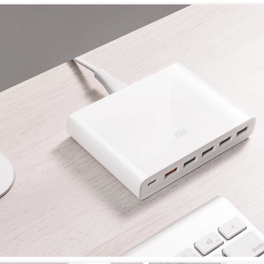 Быстрое зарядное устройство XIAOMI 3 0 для смартфонов 110 240 В 60 Вт 5 портов USB 1 Type C выход