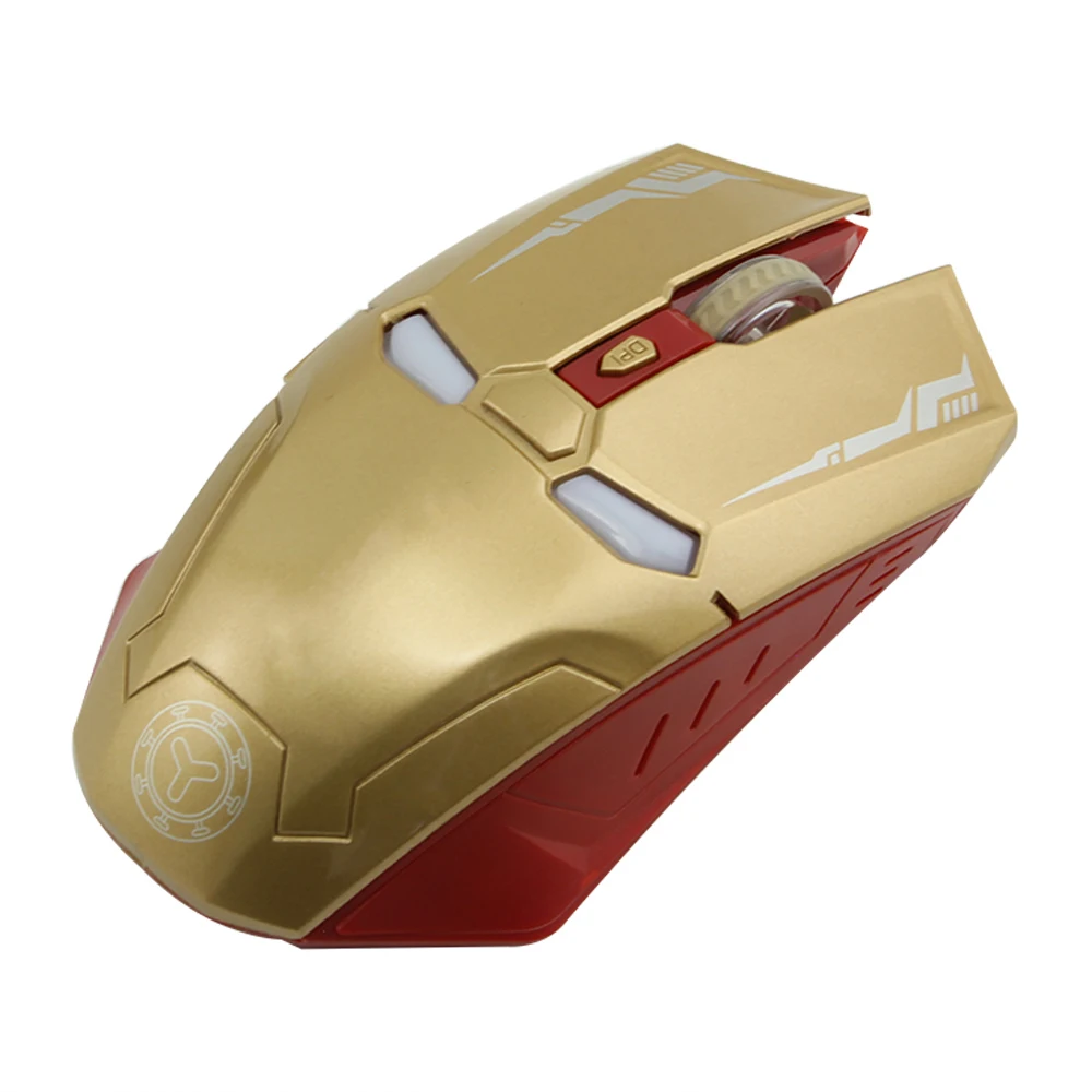 Marvel Avenger Wireless Mute Mouse Iron Man PC Gaming Computer Mice Ergonomic Optical 6 Buttons Silent Mause For Laptop Desktop
