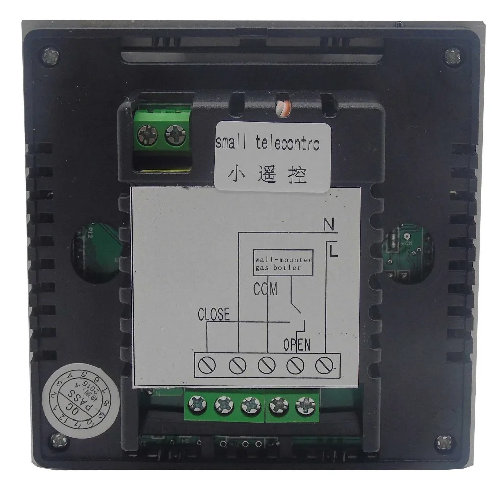 Черный акриловый сенсорный экран газовый котел термостат с комнатной