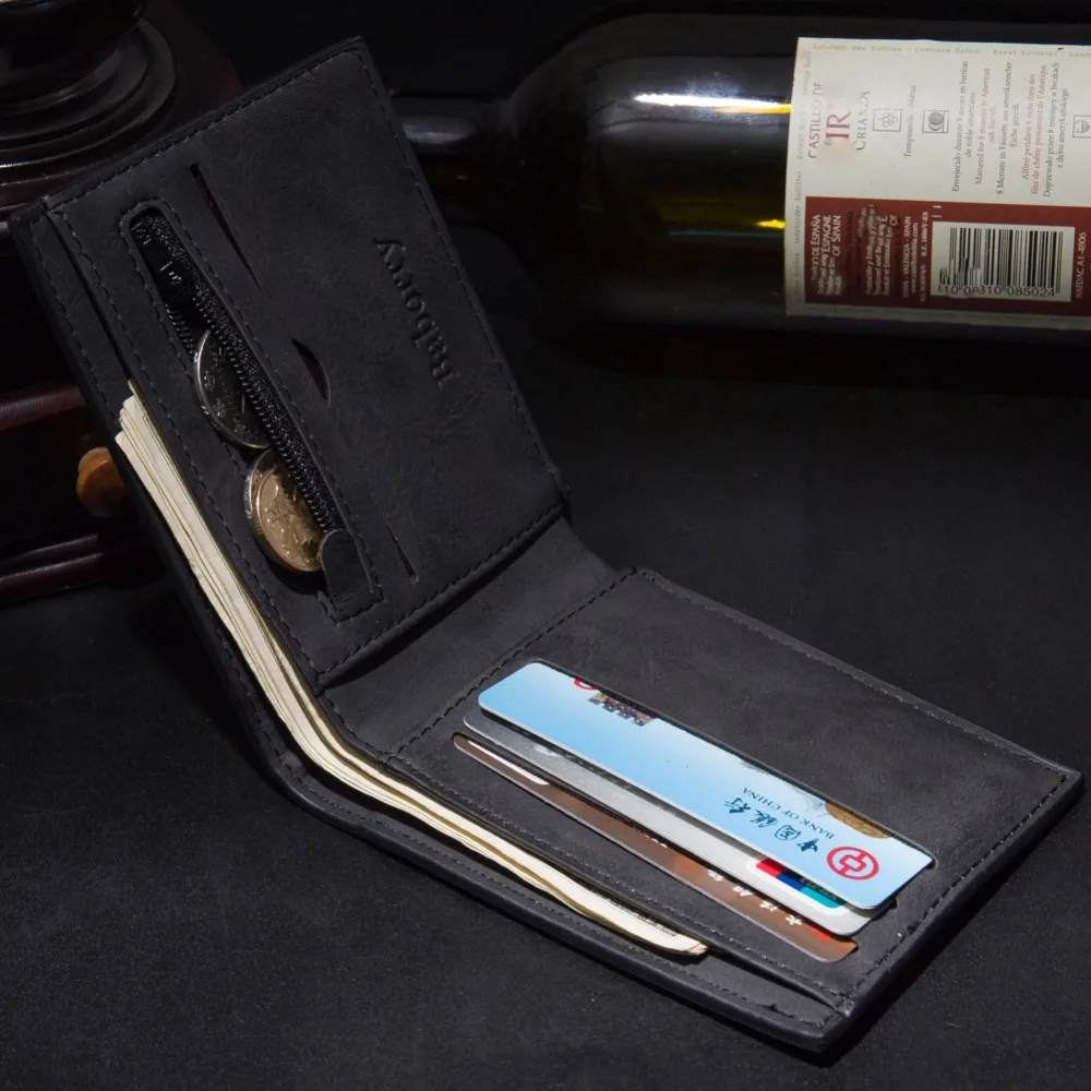 

Durable PU for men england style stone magnet cash organizer mini wallet clock purse case men's leather double fold wallet