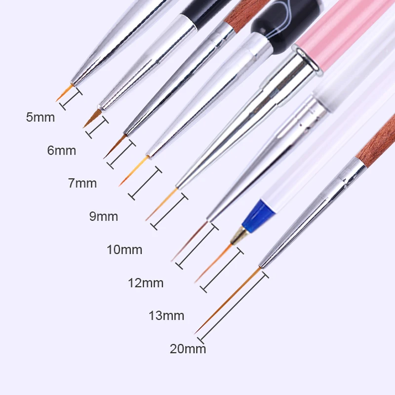 8 моделей на выбор Ультрафиолетовый гель, подводка кисть для окраски ручка 5 мм-20 мм из нарисованной цветочной Кисть для ногтей, маникюр, инструмент для маникюра