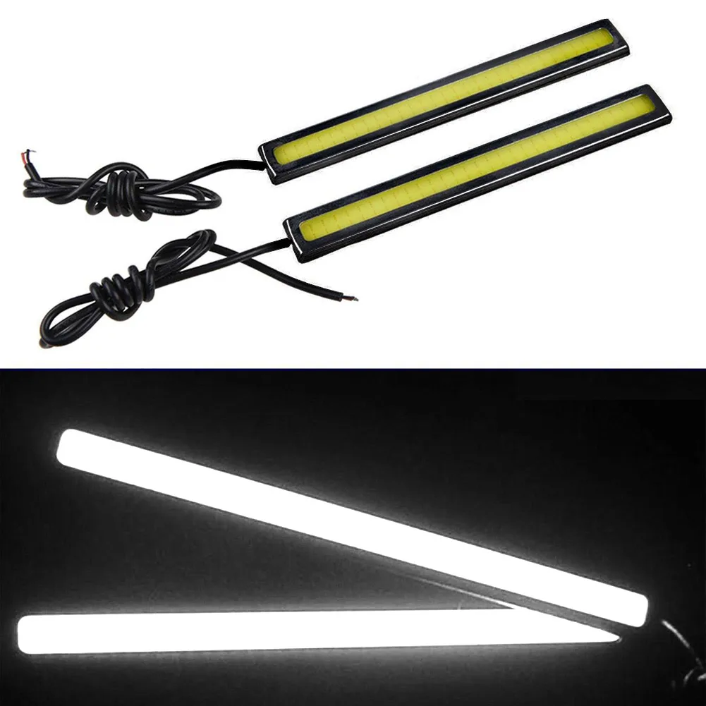 2 Pcs 17 CENTIMETRI Universale COB HA CONDOTTO La Striscia Auto di Giorno Corsa e Jogging Lampada Della Nebbia DRL di Guida Luce di Striscia Flessibile ha condotto la striscia /impermeabile 10-16 V