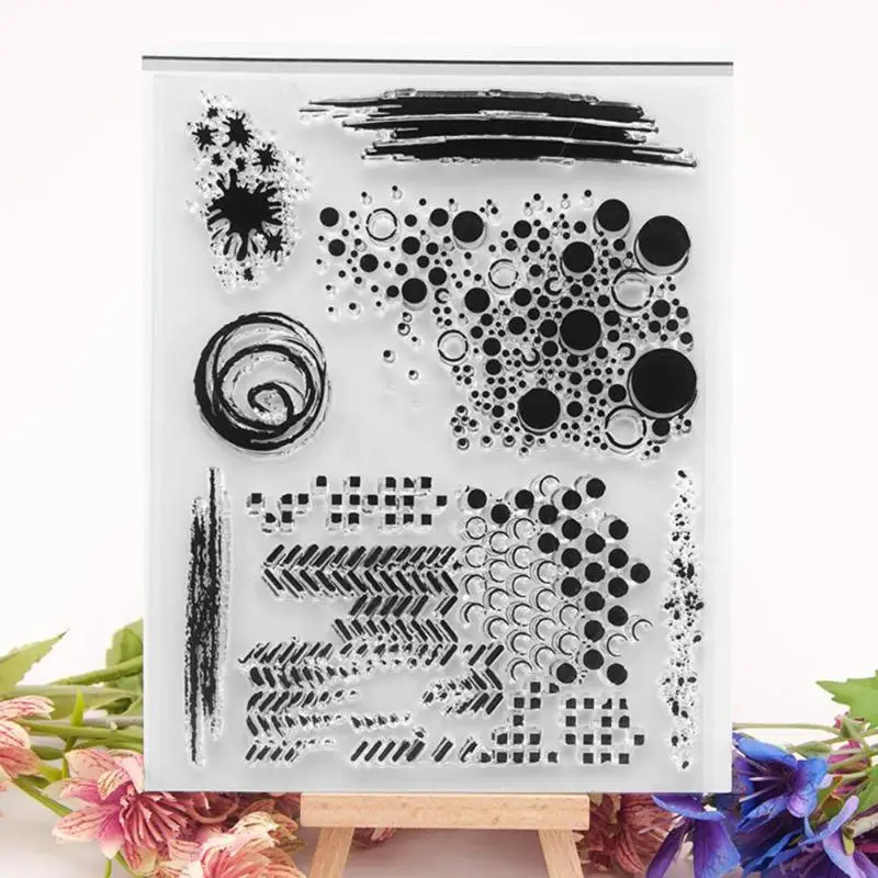 

Circle Printed Clear Transparent Silicone Seal DIY Stamp Sheet Scrapbooking Photo Album Paper Craft Decor Gift