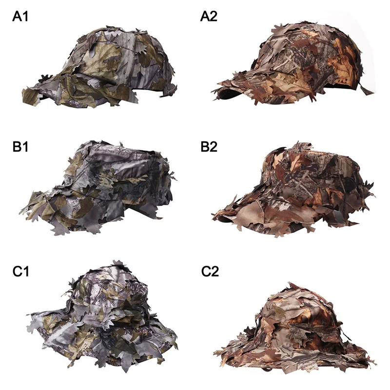 Наружная Тактическая Военная Кепка с бионическим листом армейская охота на Камо шляпа Снайпер скрытые джунгли 3D листья охотничьи шляпы