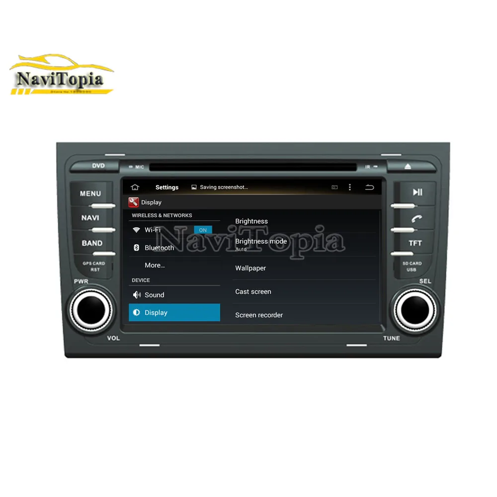 Excellent NAVITOPIA 4G RAM 64G ROM PX6 Six Core Android 9.0 Car DVD Player GPS Navigation for Audi A4 2002-2008 for SEAT EXEO 2010- 13