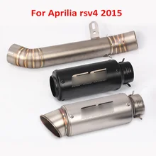 RSV4 2015 Slip on Motorcycle Exhaust Tip Muffler Silencer Tail Pipe Stainless Steel Link Tube for Aprilia RSV4 2015 tkosm rsv4 motorcycle exhaust full system mid link pipe motorbike carbon fiber muffler sticker slip on for aprilia rsv4 2012 15