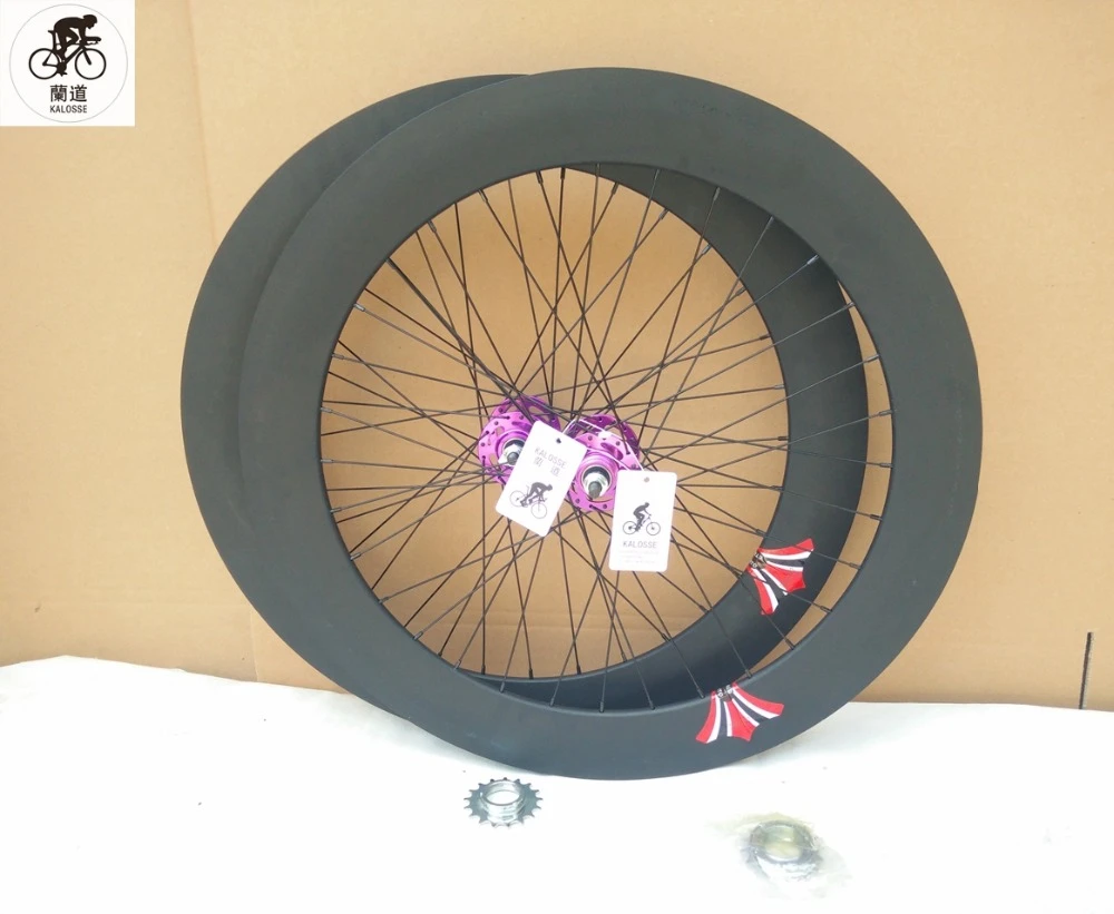 Kalosse ruedas de engranaje fijo bicicleta, llantas 90mm, 700 X 23C, color negro mate, 32 agujeros, 700C|fixed gear bike wheel|bike gear - AliExpress