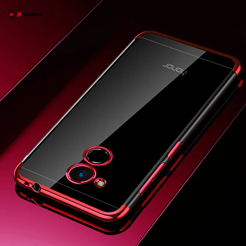Чехол для Huawei Honor 6c Pro чехол прозрачный силиконовый мягкий из ТПУ с черным и синим