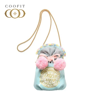 

Coofit Candy Color Bucket Bag With Decorative Pom Poms Women Girls Colorful Crossbody Shoulder Bag Fashion Sweet PU Satchel Bags