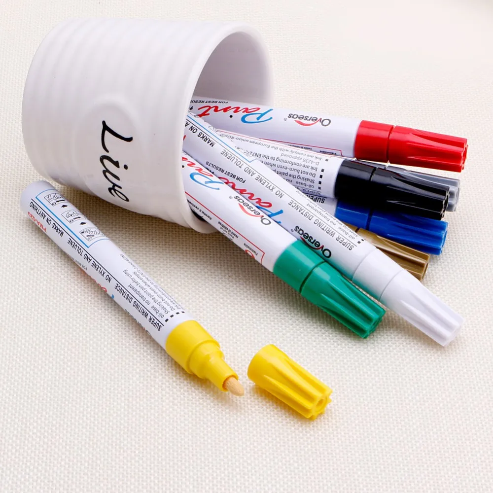 8 цветов, водонепроницаемая ручка для автомобильных шин, Перманентный резиновый маркер с металлической краской