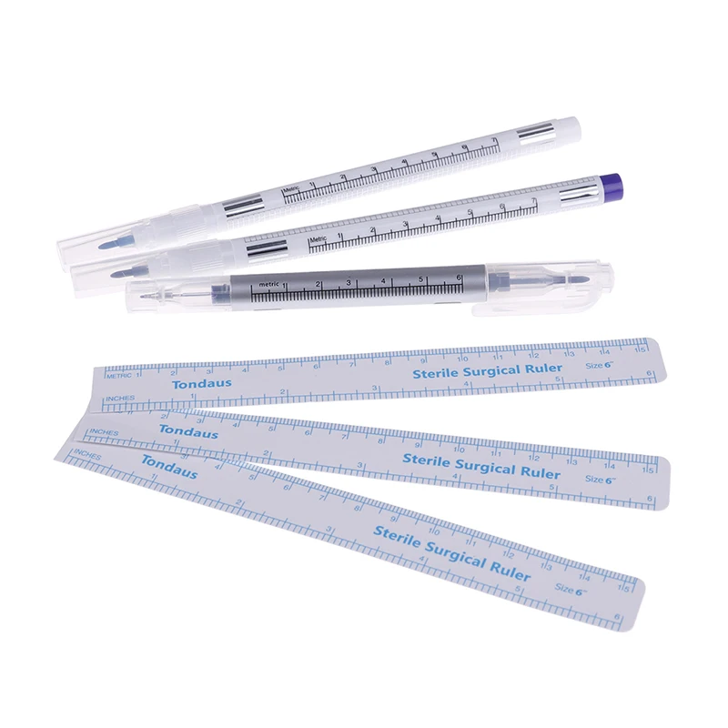 

1Pcs Microblading Positioning Tool Surgical Skin Marker Eyebrow Marker Pen Tattoo Skin Marker Pen With Measuring Ruler