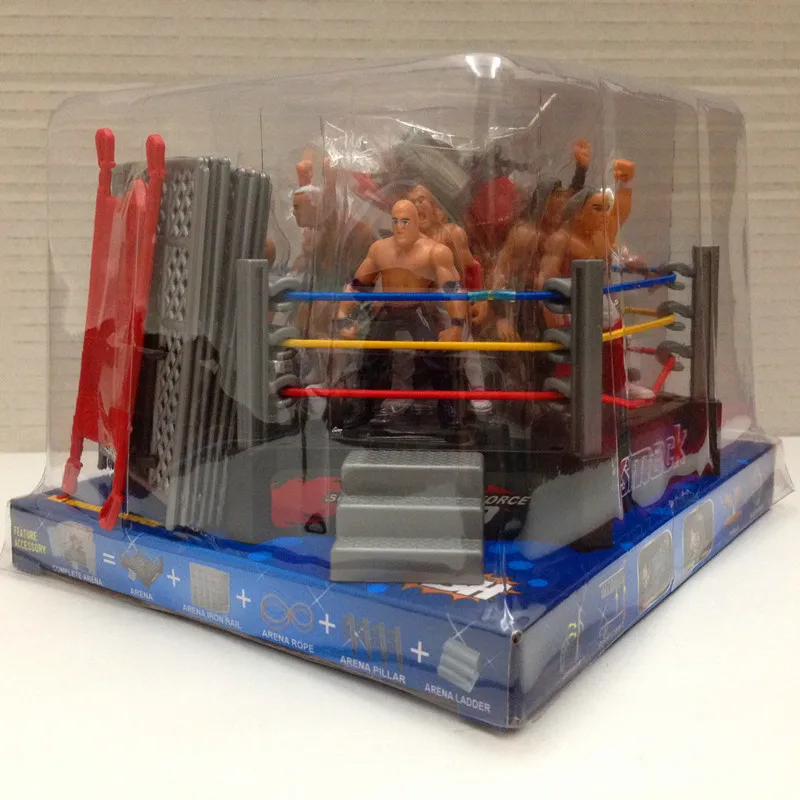

High Quality Classic Wrestling Sport Club Model The Wrestler Athlete Figure Building Wrestler Arena Model SET Boy Toy gift