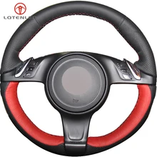 LQTENLEO красный черный кожаный чехол на руль для Porsche Cayenne 2010- Panamera Cayman 2010- 911 Boxster 2009