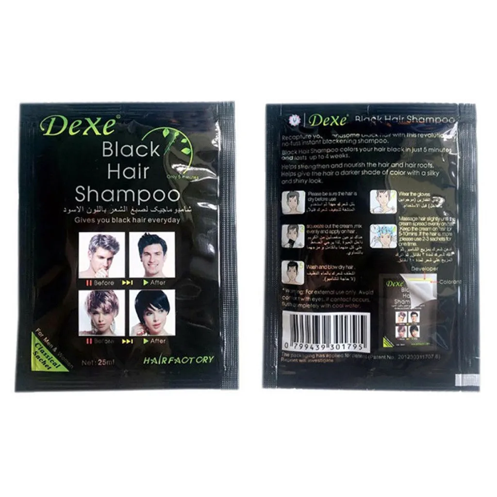 5 шт./лот Dexe макияж бренд черный шампунь для волос всего 5 минут серая краска для удаления волос окрашивание волос