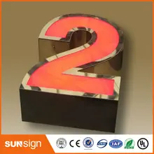 Пользовательские передней двери конструкции сетчатый 3d led письмо знак