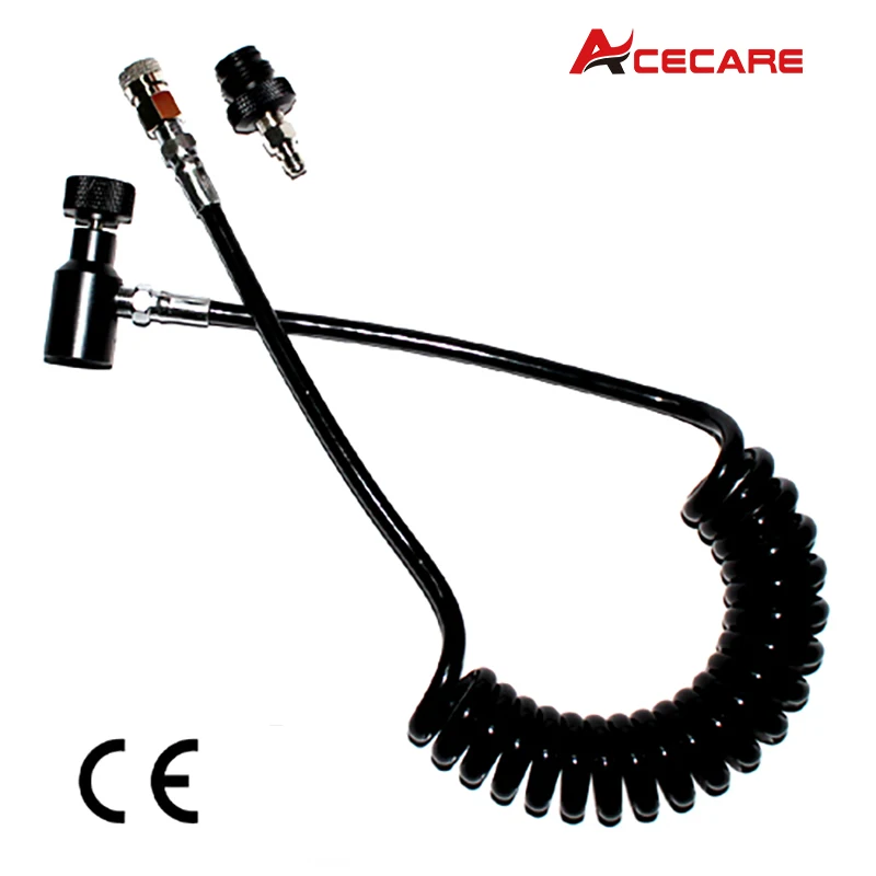 

ACECARE PCP airgun shooting paintball Coil Remote Hose Thick line 2.5M without Slide Check(BLACK) paintball accessories