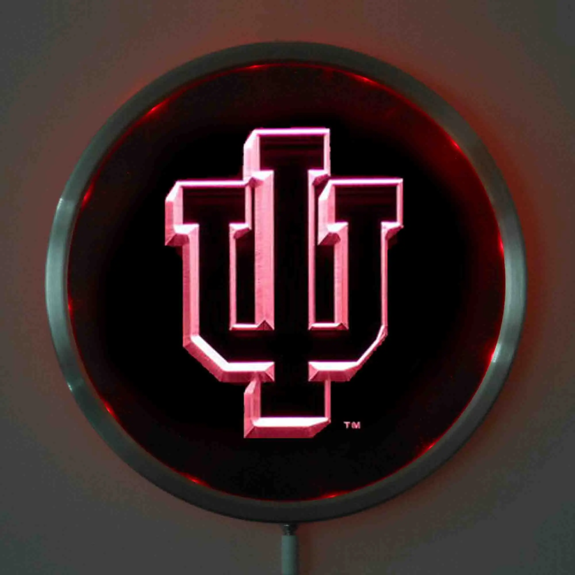 rs 0107 Indiana Hoosiers LED Neon Round Signs 25cm/ 10 Inch Bar Sign