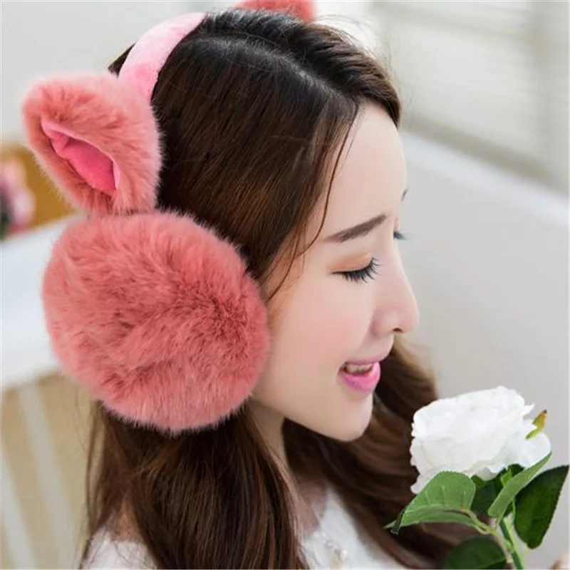 2016 New Women Girl Winter Warm Cute Cat Ears Earmuffs Earwarmers Ear Muffs Earlap Warmer