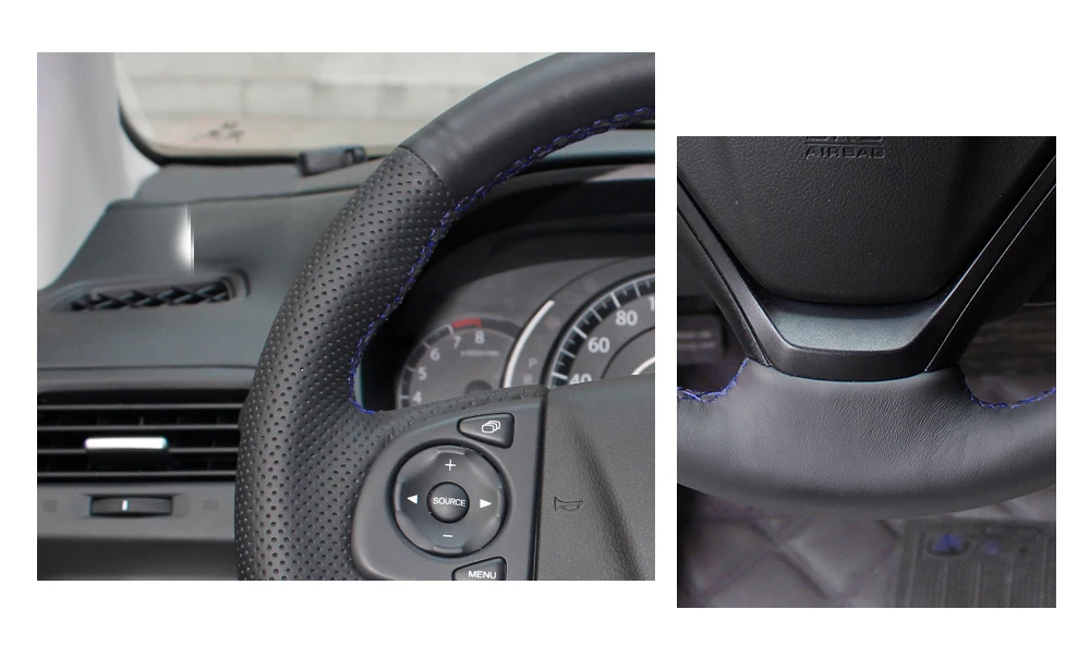 Черная искусственная кожа PU чехол рулевого колеса автомобиля для Honda CR-V CRV 2012