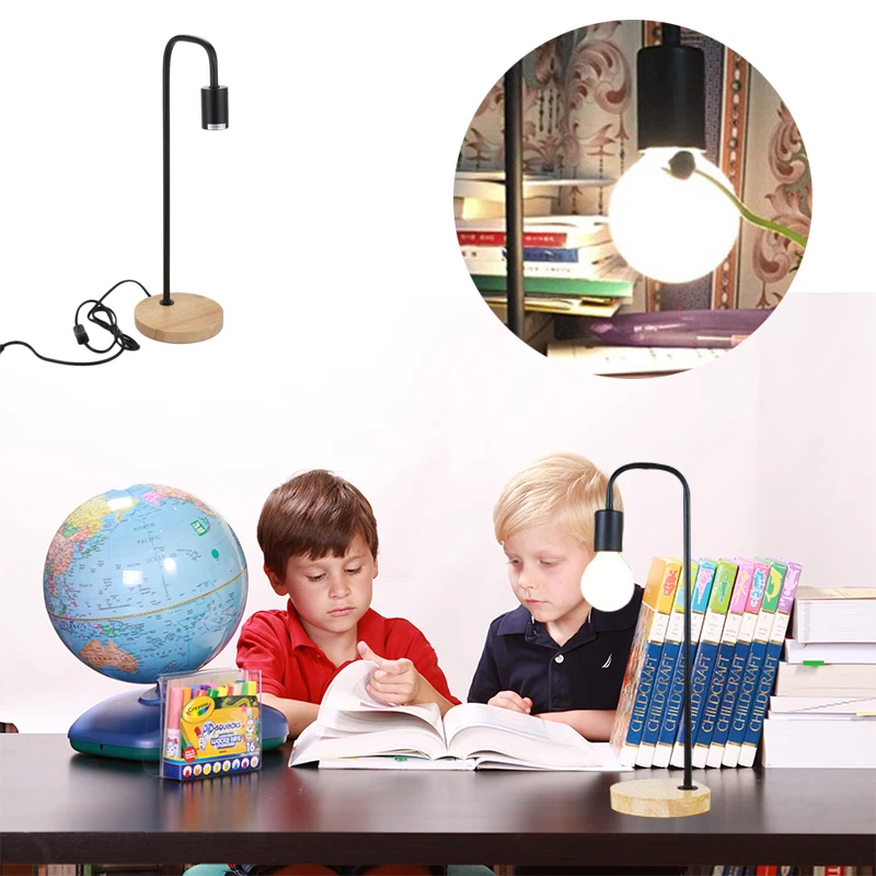 

Wooden Base Table Lamp Desk Lights Study Lighting Eye Protection US Plug E27 40W