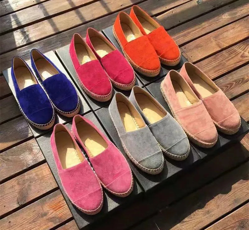 

Women real leather Espadrilles shoes Chic suede slip-on loafers Comfort casual flat shoes EU35-41 size BY567