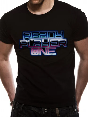 Футболка мужская с одним логотипом Ready Player черная крутая Повседневная футболка