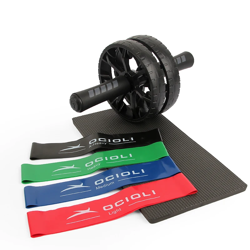

Procircle Abdominal Wheel Ab Rollers Double Wheeled for Belly Arms Exercise with Foam Pad & 4 PCS of Resistance Loop Bands