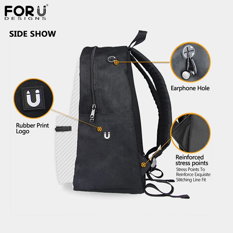 FORUDESIGNS/Повседневный холщовый рюкзак для женщин, рюкзаки на плечо, Mochilas, 3D принт листьев, женские дорожные сумки, сумка для ноутбука, сумки