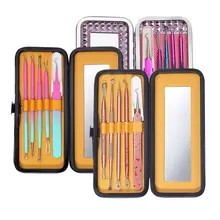 XYj инструмент для удаления угрей комплект Нержавеющая сталь 5 шт./компл. уход за кожей лица Уход за кожей иглы для удаления акне комедонов пинцет, разные цвета на выбор