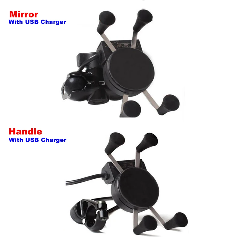 

ACCNIC Motorcycle Phone Holder Stand Bike Mobile Bracket With USB Charger Socket For iPhone X 8 7Plus Samsung S8 GPS Navigation