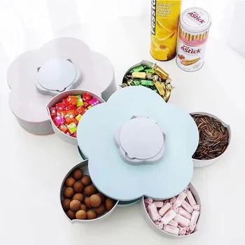 

Creative Lazy Fruit Snacks Plate Double Layer Candy Peel Seeds Bowl Dish Plastic Cartoon Big Mouth Bear Storage tray Desk Decor