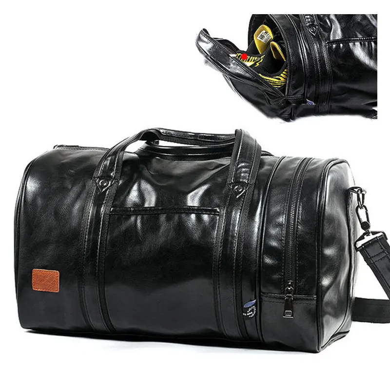 2019 Men PU Leather Gym Bag Women Shoulder Bags Sports Handbag