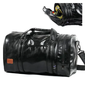 

2019 Men PU Leather Gym Bag Women Shoulder Bags Sports Handbag Crossbody Bags For Travelling Training Storage Shoes XA517WD