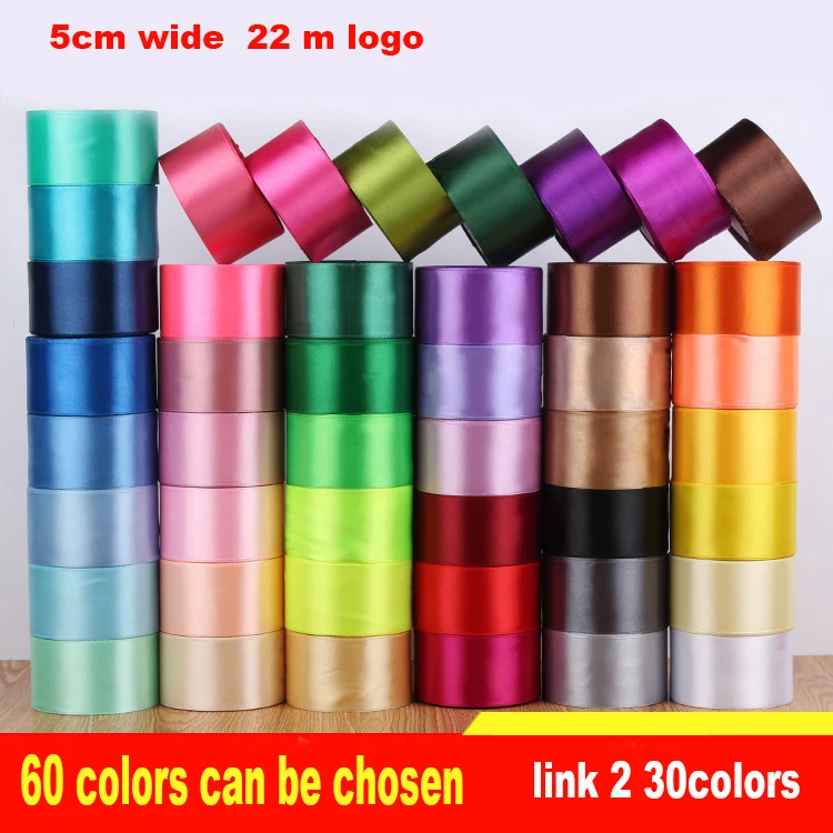 

50mm 5cm Satin Ribbons 22 Meters/Roll Christmas Halloween Party Gift Wrapping Gold Red Black Green Ribbons link 2