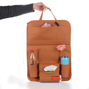 

Multi-pocket Car Back Seat Organizer Holder Bag Auto Seat Tray Accessories Car Seat Back Foldable Shelf Hanging Organizer Bag
