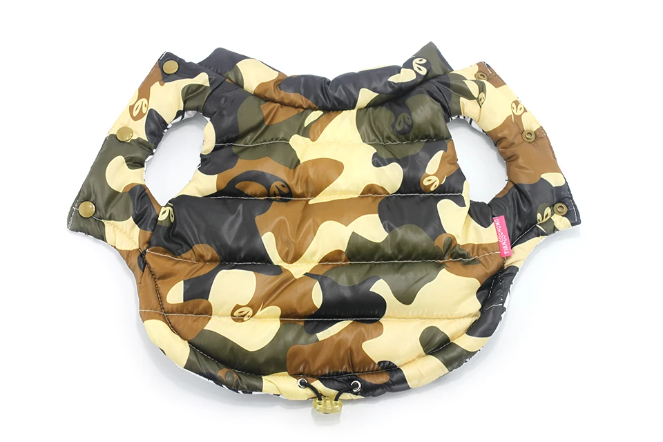 2018 New Double-sided Wear Dog Winter Clothes Warm Vest Camouflage Letter Pet Clothing Coat For Puppy Small Medium Large Dog XXL 305