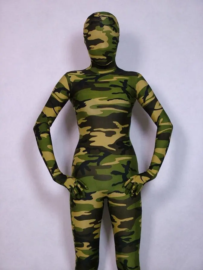 

Full Body Lycra Spandex Zentai desert camouflage Green Bodysuit S/M/L/XL/XXL A039