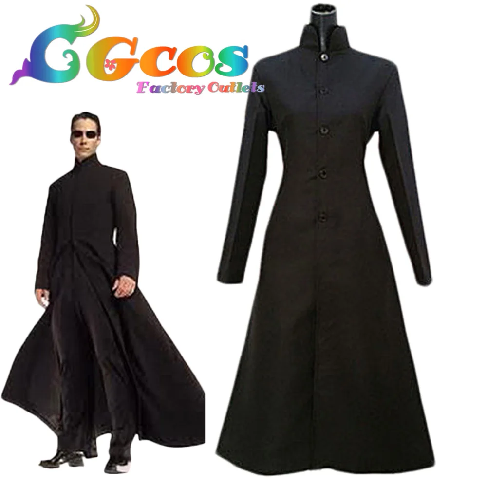 CGCOS Бесплатная доставка Косплей Костюм Матрица Нео Шерсть плащ Униформа аниме