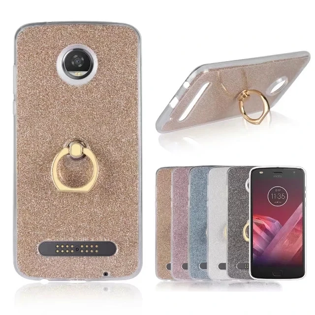 

For Motorola MOTO C PLUS E4 E3 Case Flash powder Silicone Soft For Motorola MOTO Z2 play E4 Plus TPU With Ring Phone Bag