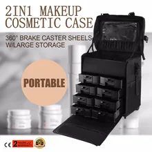 Чехол для макияжа, сумка для парикмахерских, косметичка для ногтей на колесиках, производство Китай