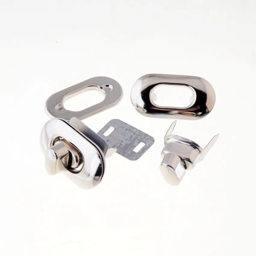 

Free Shipping-1 Set Silver Tone Handbag Bag Accessories Purse Twist Turn Lock 19x35mm F1441