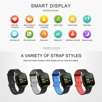 

Smart Bracelet Bluetooth Clock Blood Pressure Heart Rate Fitness Tracker Pedometer Waterproof Smart Band New