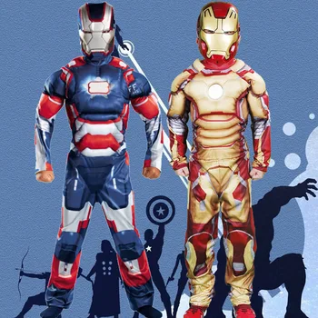 

Avengers Iron Man Halloween Costume for Kids Muscle Jumpsuits Mask Children Boys Clothes Marvel Movie Superhero Cosplay Clothing