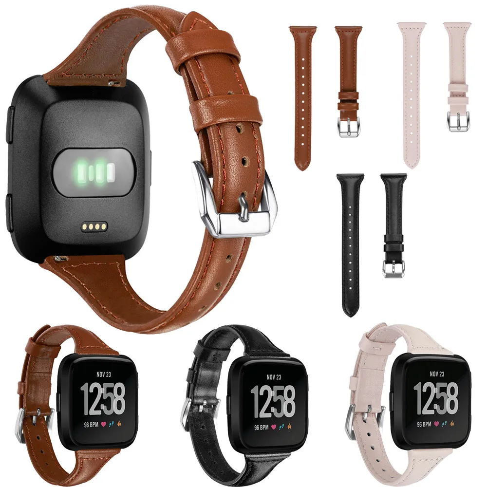 Новые ремешки для Fitbit Versa Роскошная кожа группы Замена браслет аксессуары умные часы запасных устройства JANN25