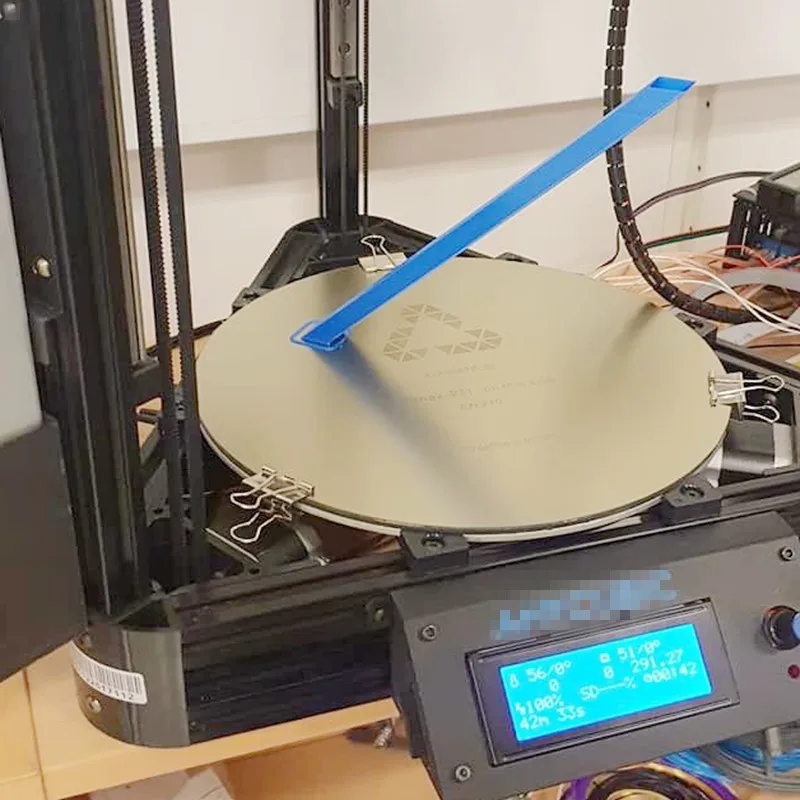 Энергичное обновление 3D-принтер кровать с подогревом Съемная круглая пружина стальная пластина с предварительно приложенной PEI построить поверхность диаметром 260 мм