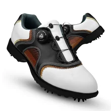 TTYGJ new golf shoes Male money waterproof head layer cowhide rotating nail shoes LACES activities ttygj golf shoes for girls shoes zapatos de mujer sneakers on a platform golf hombre golf shoes free shipping light