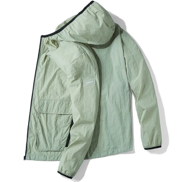 Men Thin Hooded Jacket Windbreaker Summer Casual Sheer Jacket Zipper Pockets Men Sun Protective Quick Dry Streetwear Jackets Men Thin Hooded Jacket Windbreaker Summer Casual Sheer Jacket Zipper Pockets Men Sun Protective Quick Dry Streetwear Jackets