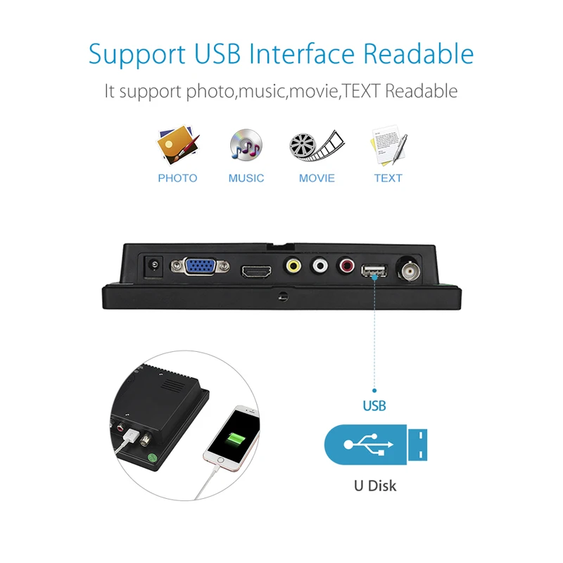 Eyoyo " дюймовый TFT lcd цветной монитор HDMl VGA BNC AV USB входной экран видео Встроенные динамики для ПК камеры видеонаблюдения